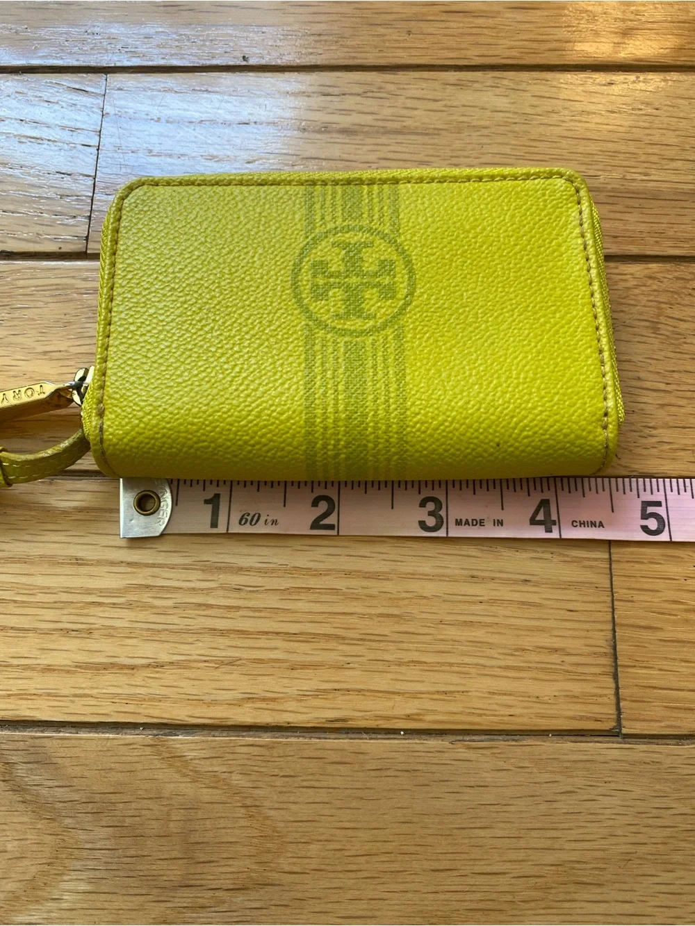 Tory Burch Emerson Yellow Zip Card Case Wallet